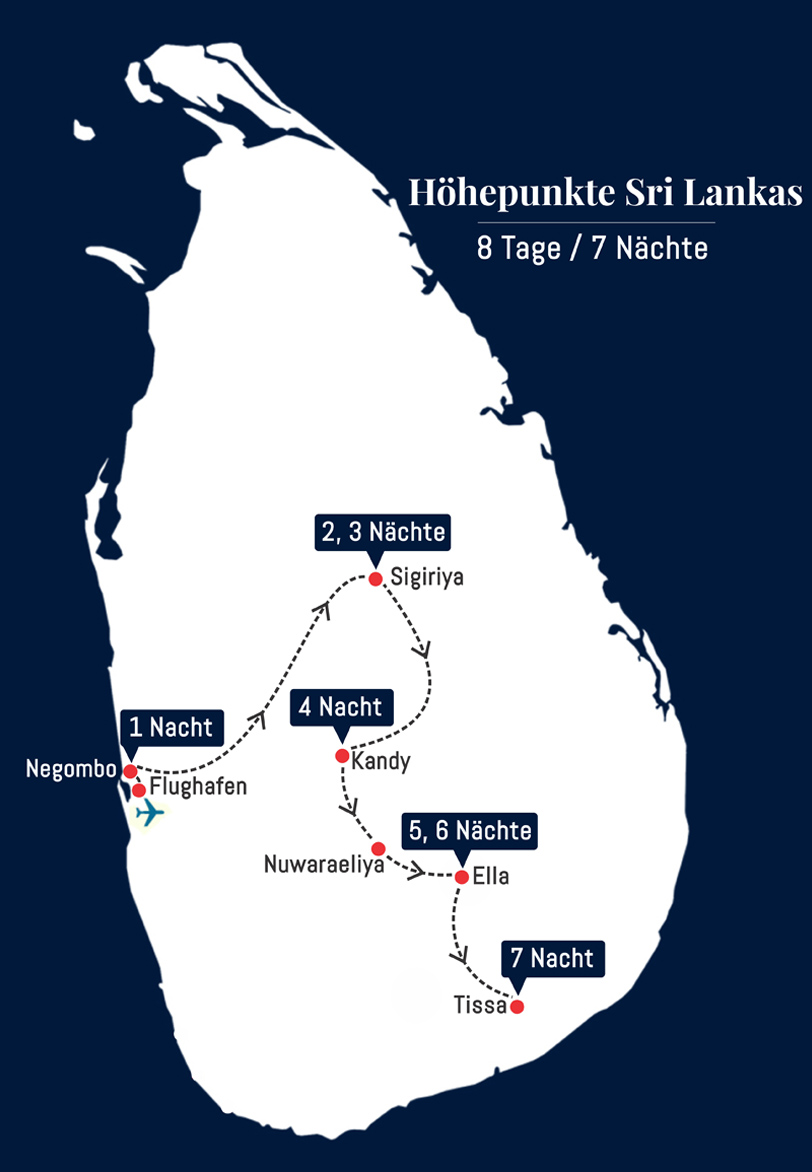 Höhepunkte Sri Lankas - 8 Tage – 7 Nächte
