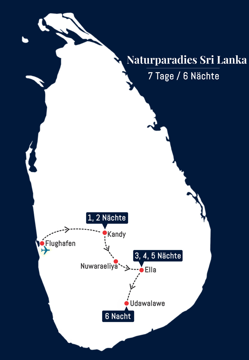 Naturparadies Sri Lanka - 7 Tage – 6 Nächte